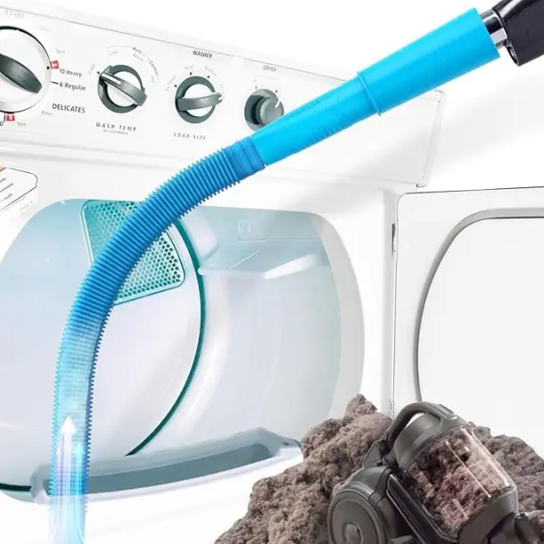 Dryer Vent Cleaner Kit, Lint Trap Cleaner, Vacuum Attachment Brush, Lint Remover, Vacuum Hose Replacement Parts, Blue Household Cleaning Tool for Home Appliances