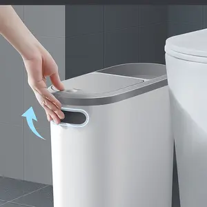 Narrow Gap Trash Can, Home Plastic Garbage Bin, Small Size Large Capacity, Creative Multifunctional, Easy Clean, Kitchen Bin
