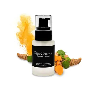 Skin Centrick Turmeric Serum - Organic Glow Serum for Dark Spots Acne Marks Treatment Moisturizing Formula in Glass Container Lightweight Non-Greasy