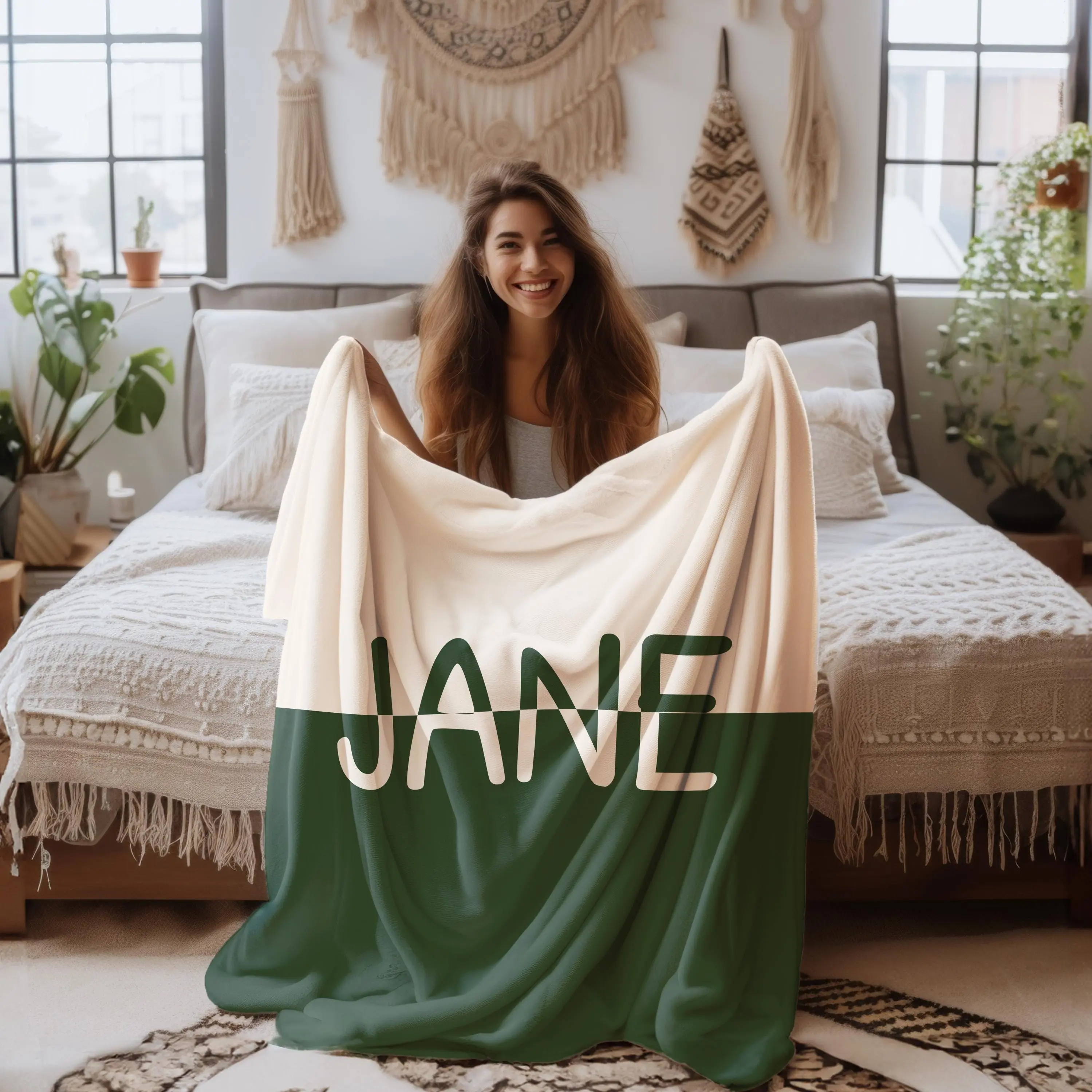 Custom Name Blanket Ultra Soft Personalized Throw Cozy Blanket For Home Gift Unisex Blanket Fleece Sherpa Minky Blanket Kids Xmas