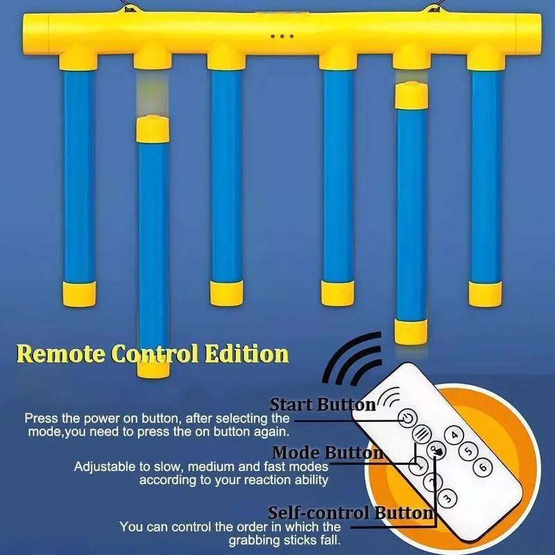 On-the-Go Reflex Training Game - 3-Speed RC Drop Sticks Toy for Travel & Home