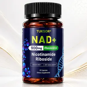 TUKSOR NAD+ Supplement 900mg,Enhanced with Quercetin & Resveratrol,Supports Energy, Aging Vitality,Long-term health support Fitness