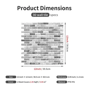 6/10pcs PVC Glazed Tiles, 3D Mosaic Stickers, Kitchen Stickers, Bathroom Waterproof Wall Stickers, Wall Renovation Color Change Wallpaper, Walecorative Stickers, Gift, Home Decor