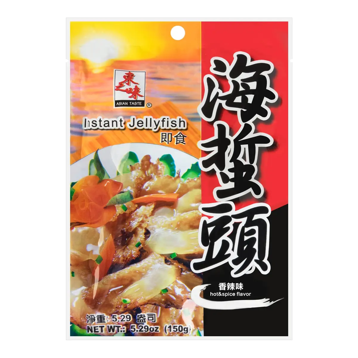 ASIAN TASTE Spicy Jellyfish Head Salad - Ready to Eat, 150g Pack - Authentic Asian Flavor, Quick Snack