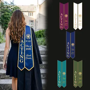 Custom Graduation Stole, Personalized Name Class Year, College Major Satin Sash, Graduation Scarf, Students Ceremony Keepsake
