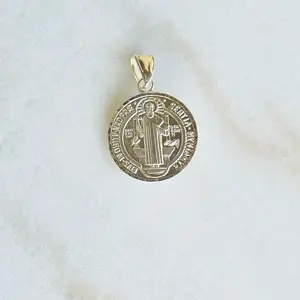 Medalla de San Benito 1" Plata 925 Pendant for Religious Jewelry