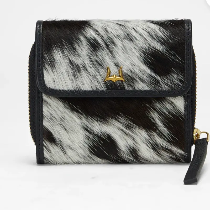 Loyal West Women's Cowhide Card Holder, Compact Design with Card Slots and Pocket, Card Slots Pocket