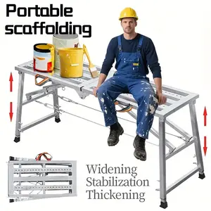 Multi Functional Scaffolding Folding Horse Stool Thickened Lifting Telescopic Ladder Portable Indoor Decoration Stool with Widening Stabilization for Construction and Decoration roof  ladder