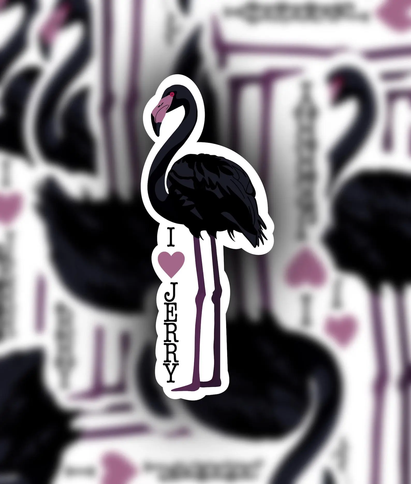Black Flamingo Waterproof Sticker, Sleep Token Jerry Fan Art Decal