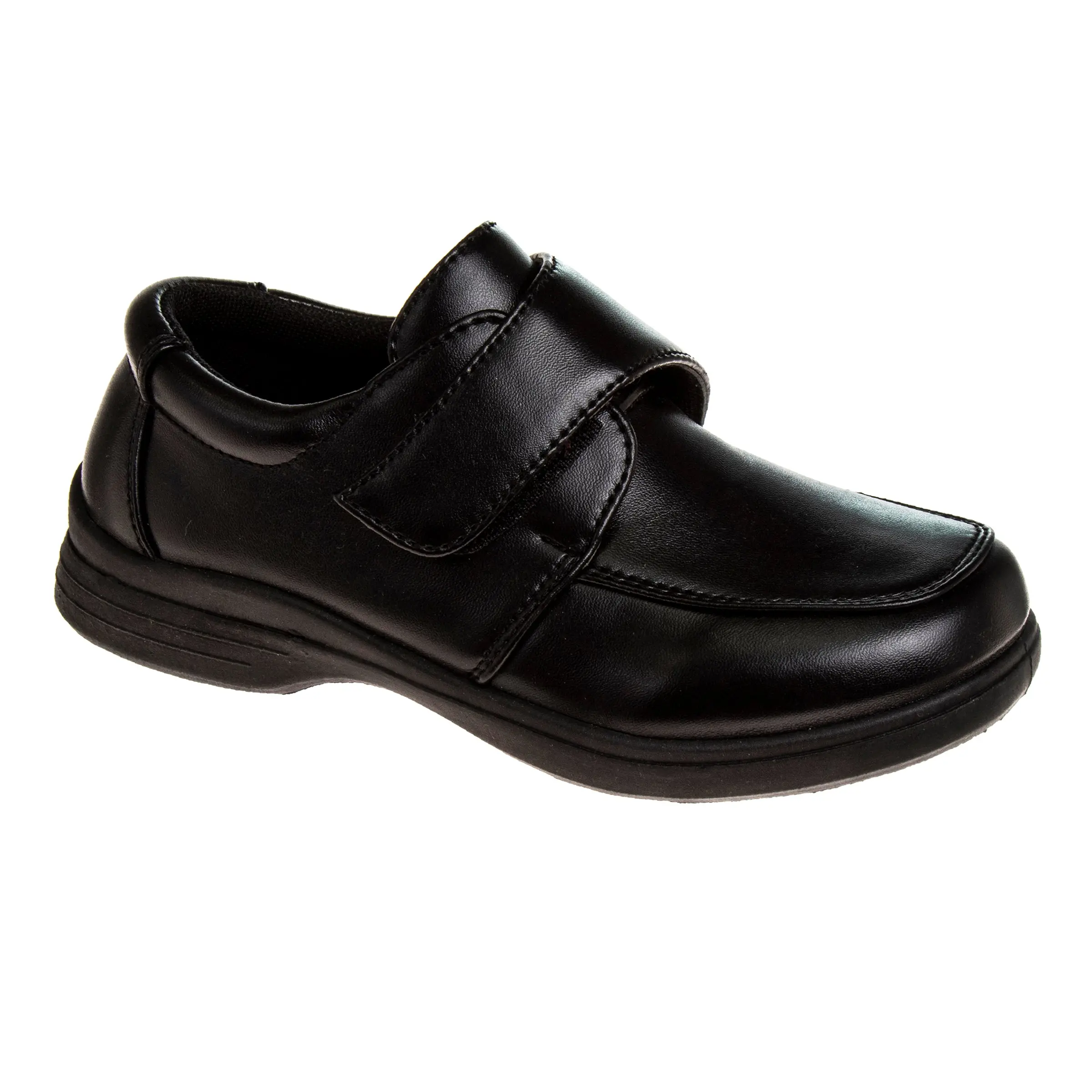 French Toast Boys' Black School Shoes, Children's Faux Leather Low Top Uniform Shoe with Velcro Closure & Comfort Fit, Black Shoes