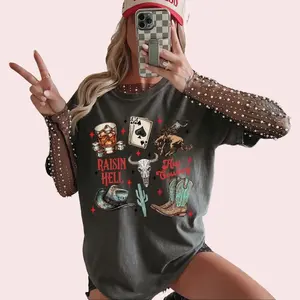 Vintage Rodeo Raisin Hey Cowboy Shirt, Retro Western Country Music Outfit For Womens, Cowgirl Style Gift For Her Top Womenswear Clothing