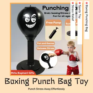 Boxing Punch Bag Toy with Free Pump Stress Relief Fun and Games for All Ages Punch Stress Away Effortlessly