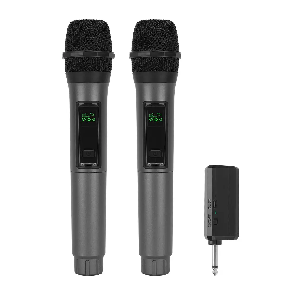 LMBGM [2 Mic]  Wireless Microphone for Home Karaoke & Speaker, Professional Rechargeable Dual Handheld Mic for Family Party Wedding Church, 6.35mm Jack (NOT for Phone