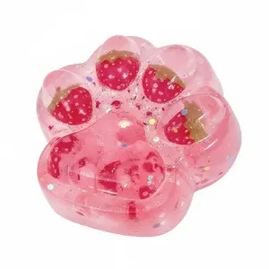 Strawberry Cat Paw Candy Sensory Stress Relief Toy, Lightweight Squeeze Finger Toy for Adults, Office Decor and Relaxation Tool