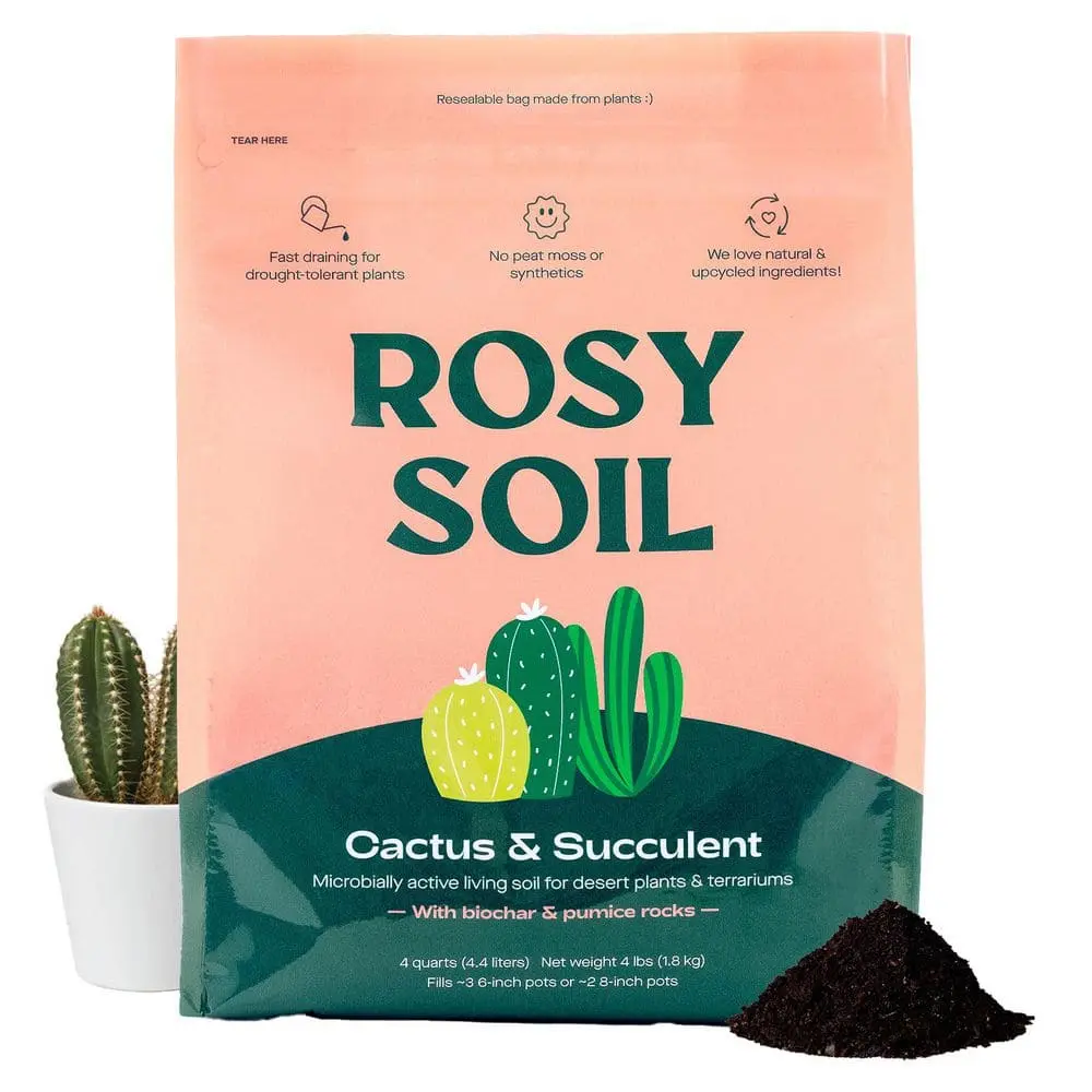 ROSY SOIL Organic 4 qt. Living Soil Succulent Potting Mix for Desert Plants and Terrariums (1-Pack)