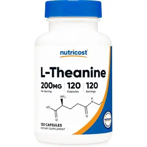 Nutricost L-Theanine 200mg, 120 Capsules, Double Strength - Non-GMO, Gluten Free
