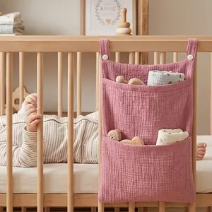 Baby Bedside Hanging Storage Bag, Multifunctional Nursery Organizer, Universal Stroller Hanging Pouch, Diaper Toy Storage Bag