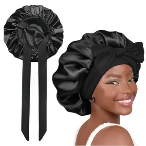 Double Layer Satin Bonnet, Soft and Breathable Hair Care Bonnet,Adjustable Night Sleeping Cap,Heatless Styling Tool for Women, Hair Care Wrap