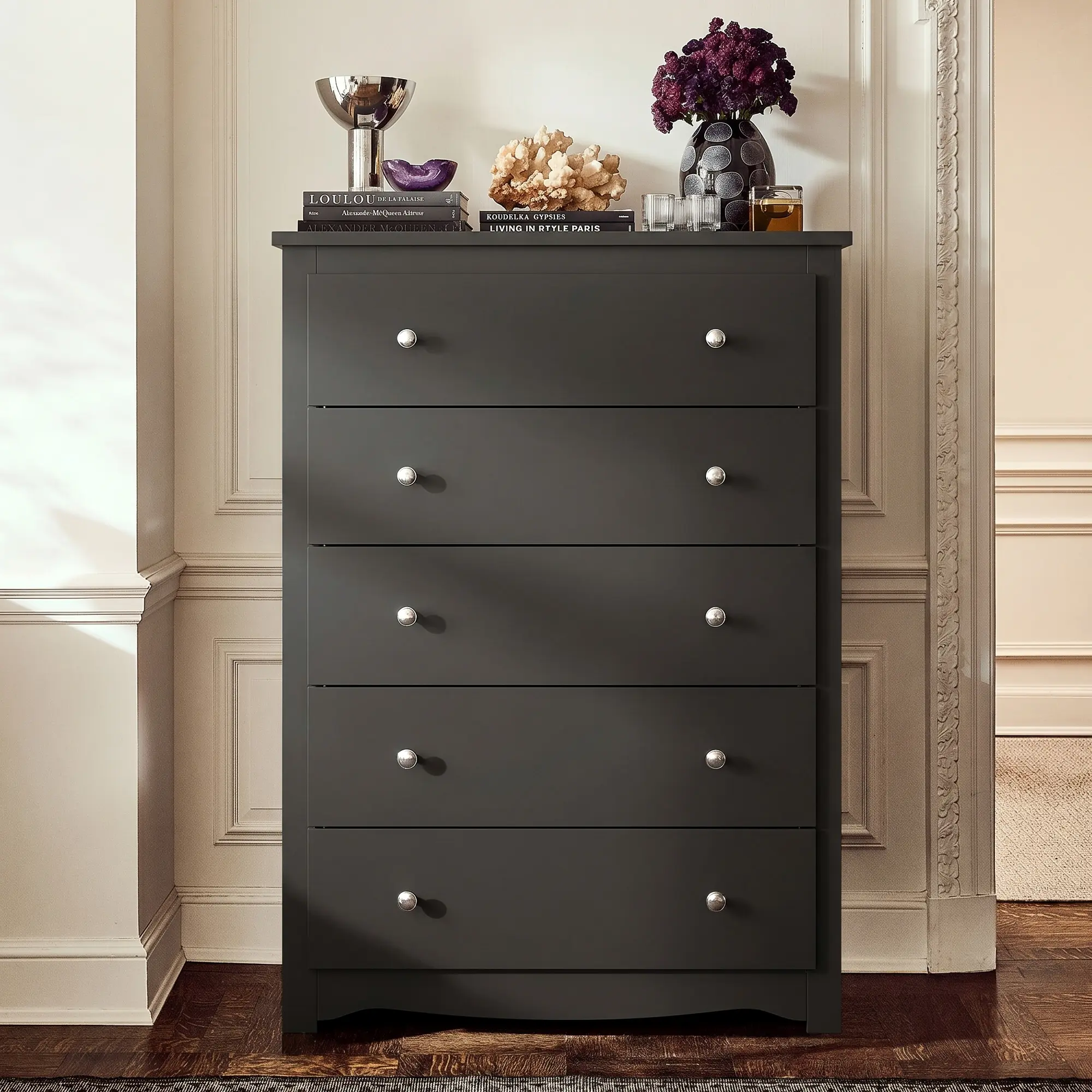 WLIVE Wooden Dresser for Bedroom - Modern Indoor Storage Cabinet with Drawers for Organization in Bedroom, Living Room, Furniture, Bedroom Dresser