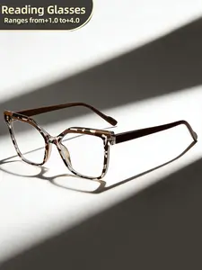 Reading Glasses with Metal Hinge - Minimalist Color Block Design, Fashion Presbyopic Eyewear +1.0 to +4.0