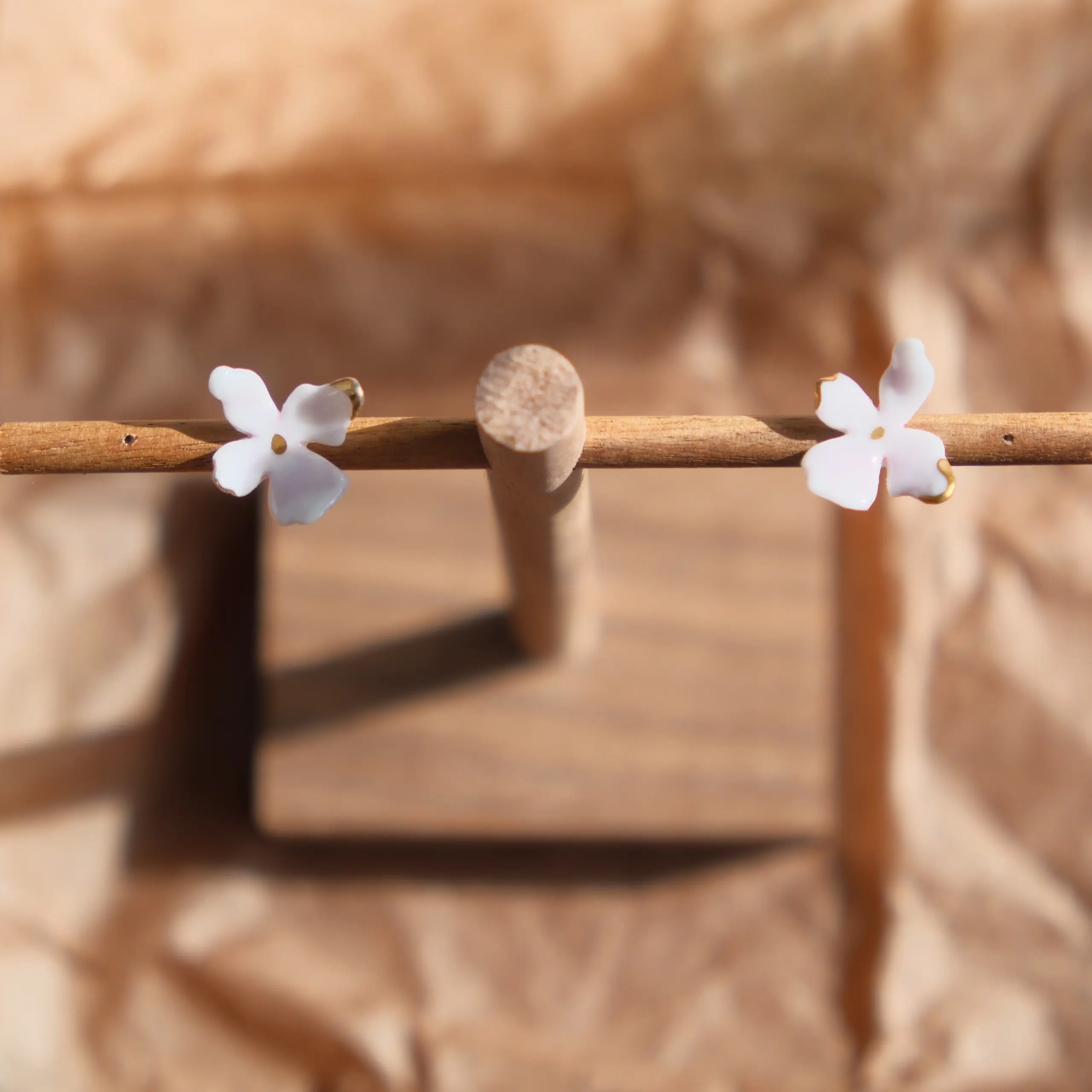 Ceramic Floral Stud Earrings