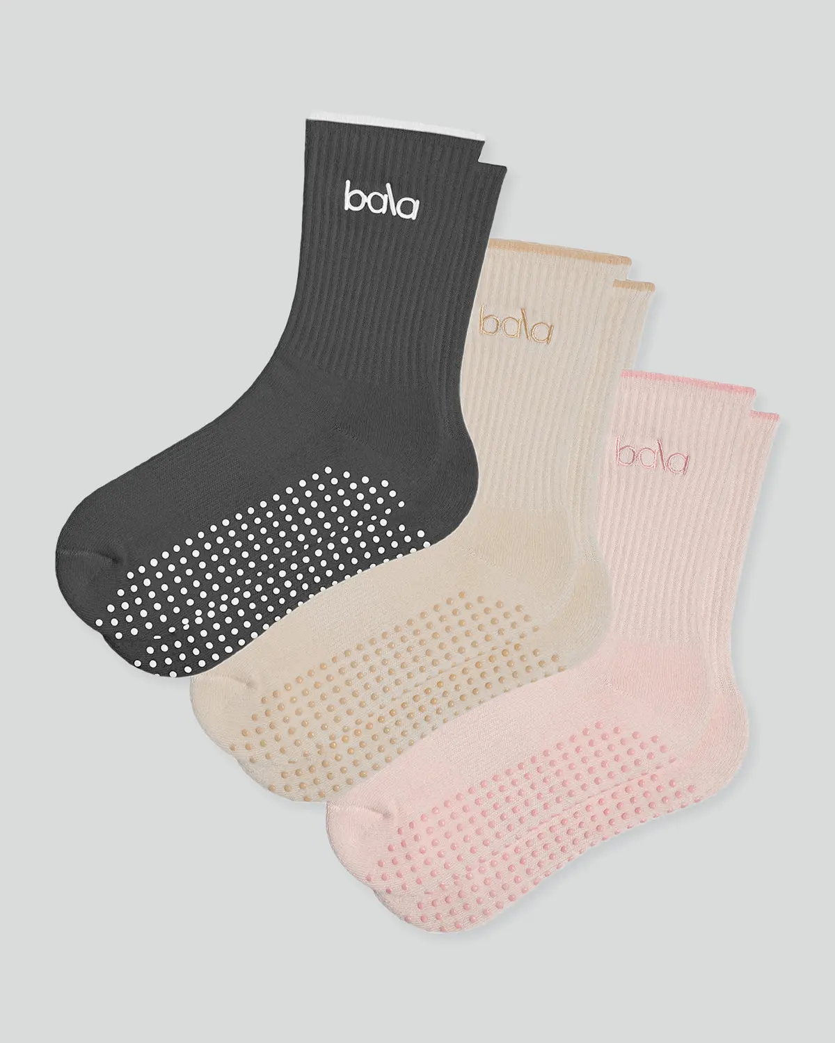 Bala The High Sock | 3-Pack - Designed for Yoga, Pilates, Barre, Home Workouts and Getting Comfy on the Couch