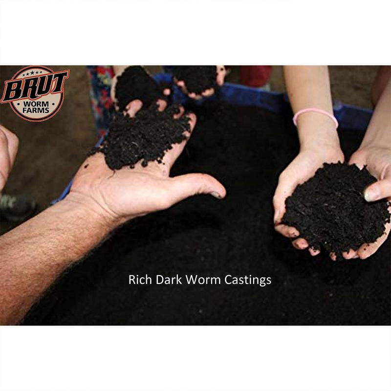 Brut Worm Farm All Natural Organic Worm Castings Soil Builder 30 Pound Bag Odor-Free Rich in Nutrients for Indoor & Outdoor Plants