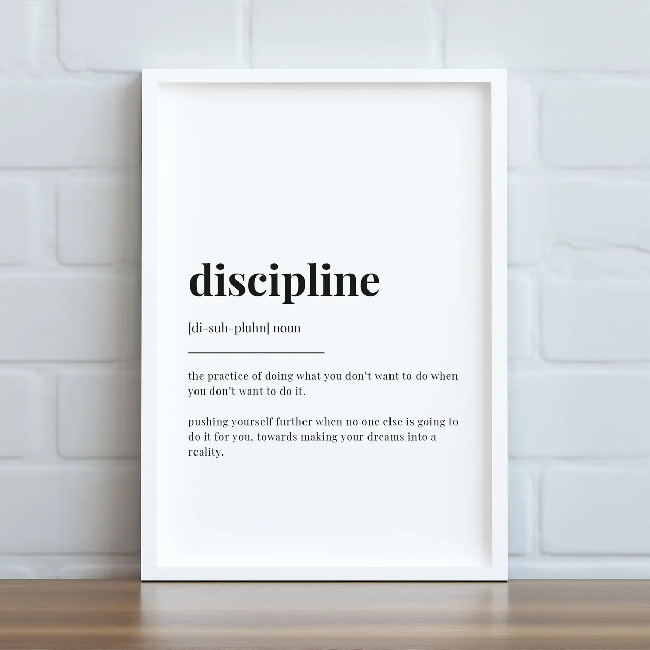 Discipline Definition Print, Discipline Definition Poster No Frame, Home Decor, Wall Art(Note: Frame shown for display only) wall decor Decoration