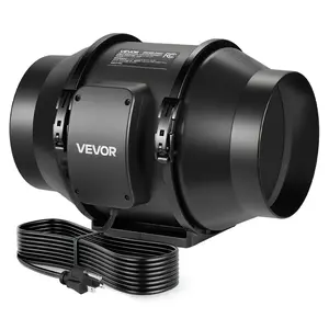 VEVOR Inline Duct Fan, 6 in Quiet Inline Exhaust Fan, 380 CFM Powerful AC-Motor Ventilation Fans for Cooling Booster, High Air Flow, Vent Blower Fans for Indoor Grow Tents Basement Hydroponics