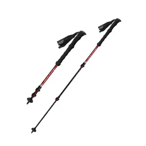 Aluminum alloy mountaineering pole professional outdoor outer lock telescopic mountain climbing equipment anti-skid crutches