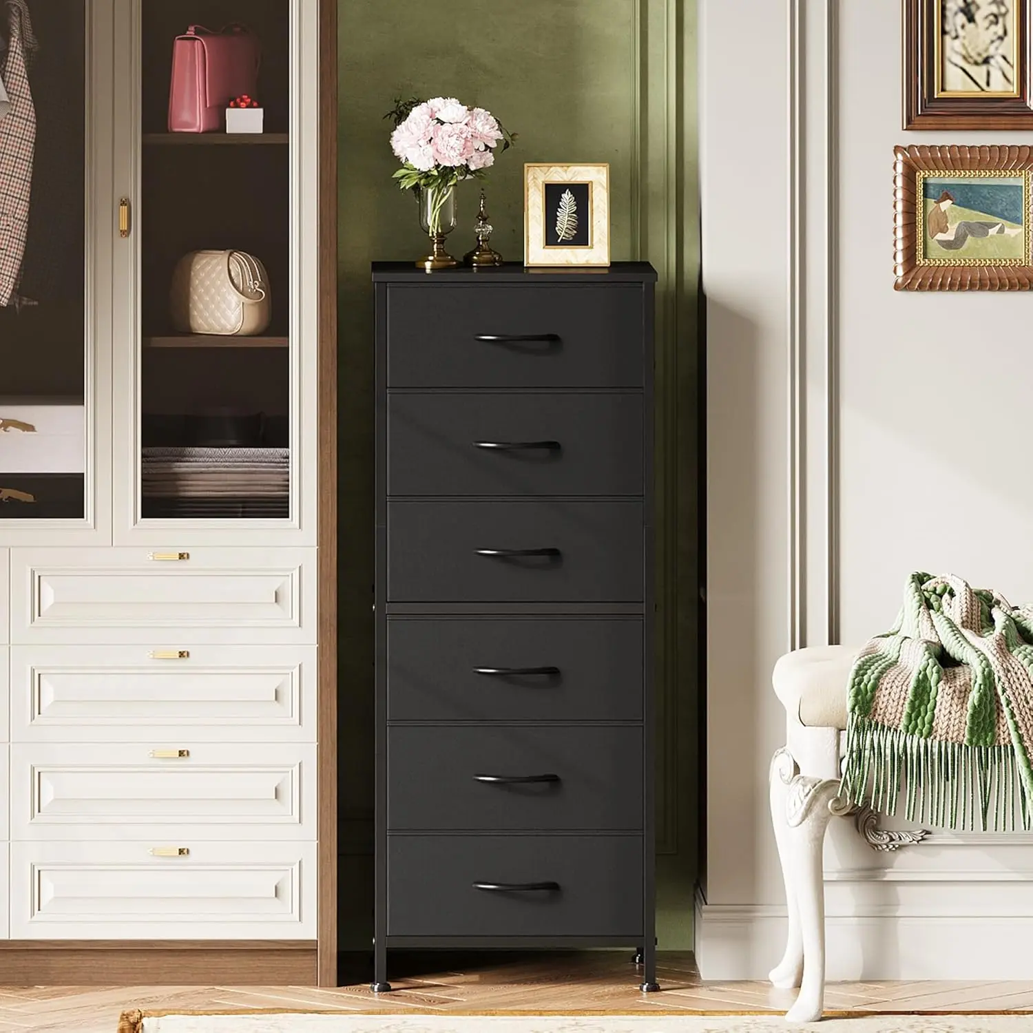 black tall 6 drawer dresser Elixaire Scarf Maxi Dress Black