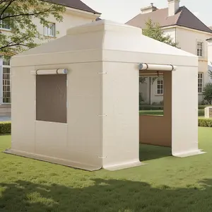 【fathersdaygift】VEVOR Winter Gazebo Cover Fits 10 x 10 ft Hardtop GazebosAll-Weather Double-Tiered Gazebo Cover with Sidewalls & Mesh WindowsHigh-Density PE Enclosed Storage Shelter CoversGazebos not Included