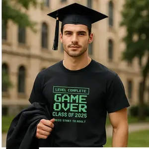 Generic Game Over Graduate T-Shirt Unisex Streetwear Graphic Tee for Meme Fans and Gaming Trends Graduation Gift