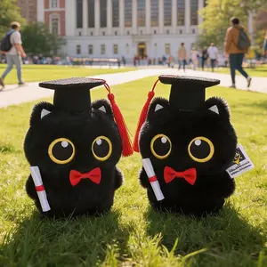 Doctor Bear Dr. Black Cat Keychain Pendants DIY Graduation Flowers Bouquet Accessorie Bag Hanging Charm Students Graduation Gift