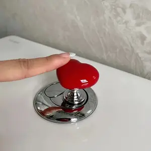 Heart-Shaped Toilet Tank Button Push Rods, Heart-Shaped Toilet Button Press Aid, Flush Rod Design for Long Nails Protection