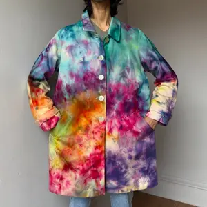 Womens XL Galaxy Rainbow Jacket Button Up sport coat