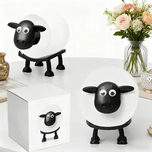 3 Pcs Sheep Toilet Roll Holder - Funny Toilet Paper Holder Free Standing Bathroom Set,Table Counter Decor - 3D Printed Black Sheep Loo Roll Hold-er - Cute Bathroom Decor