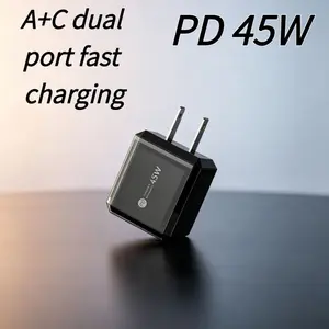 Pd45w Dual Port Charger A+c Qc3.0, Fast Charging Adapter for Apple Devices, Compatible with iPhone & iPad, Efficient Power Delivery