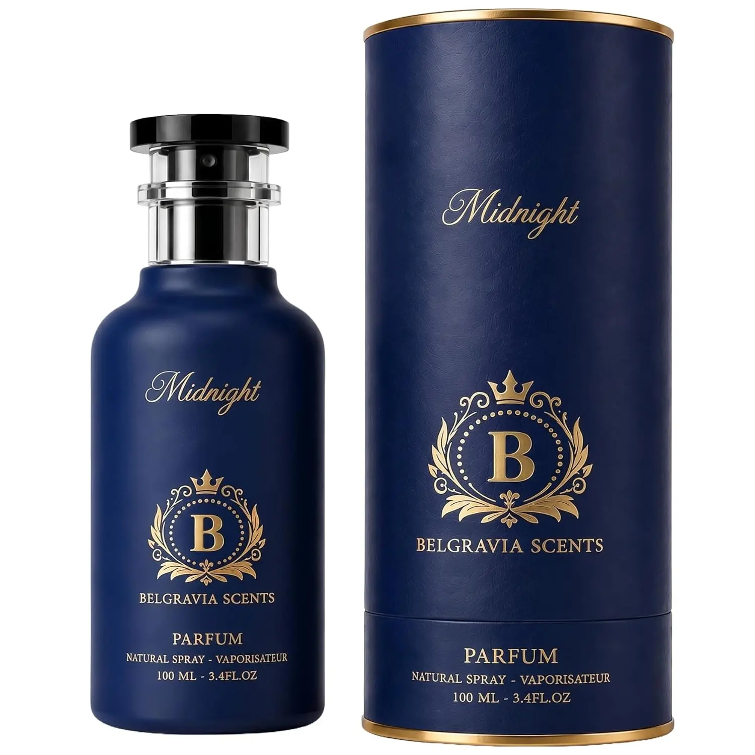 Belgravia Scents Midnight Unisex Eau De Parfum 100ml (3.4 oz) - Long-Lasting Fragrance For Men & Women Premium Oil-Based Lemon & Pink Pepper Cologne With Patchouli & Jasmine Luxury Arabian Perfume EDP