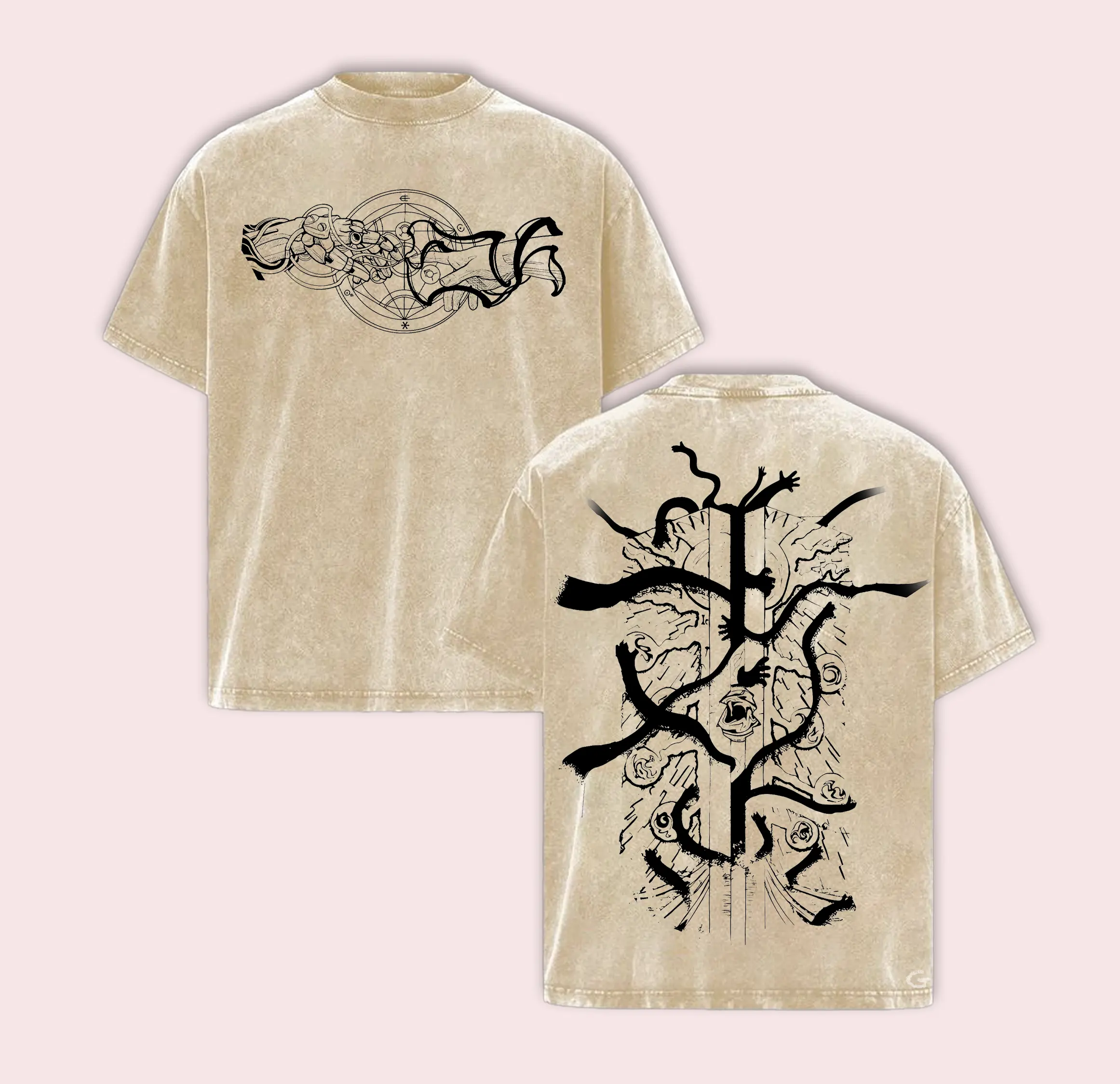 Fullmetal Alchemist T-Shirt – Edward Elric Automail Arm & Transmutation Circle Design, Vintage Washed Heavyweight Oversized Anime Streetwear, FMA Brotherhood Fan Gift	 dress well mom outfits cotton gift