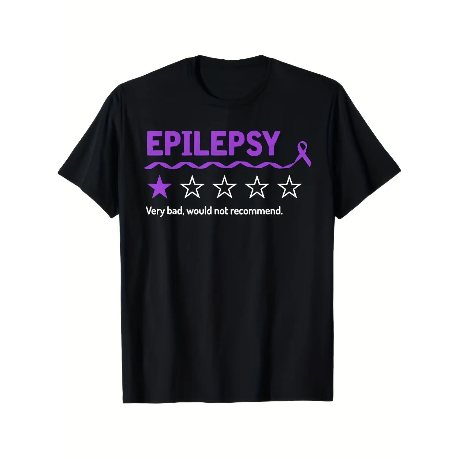 Epilepsy Review Very Bad Would Not Recommend 1 Star Rating T-Shirt 100% Cotton Halloween Thanksgiving Christmas Gift for Men Women Family Friends