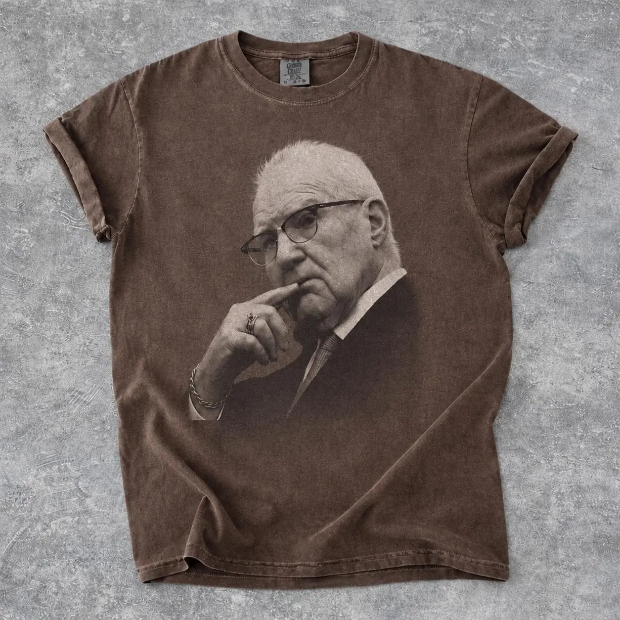 Kevin Reddington Black and White Portrait Comfy Tee Pure Cotton Fabric Casual Crew Neck Short Sleeve Soft-Washed T-Shirt Trendy Tops for Women for Men