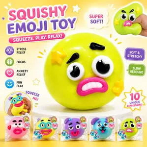 2026 New Squishies Face Smusher Toy - Soft Squeeze Stress Relief Desk Accessory, Slow Rising Texture, Interchangeable Faces, Large Rebound Fidget, Cute Travel Item, Anxiety Toy for Kids, Novelty Gift