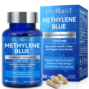 ONEBTANICL Methylene Blue Capsules - Pharma-Grade Cognitive & Energy Support, 3-in-1 Formula with Vitamin C, Premium Brain Health Supplement, TikTok Viral Biohacker