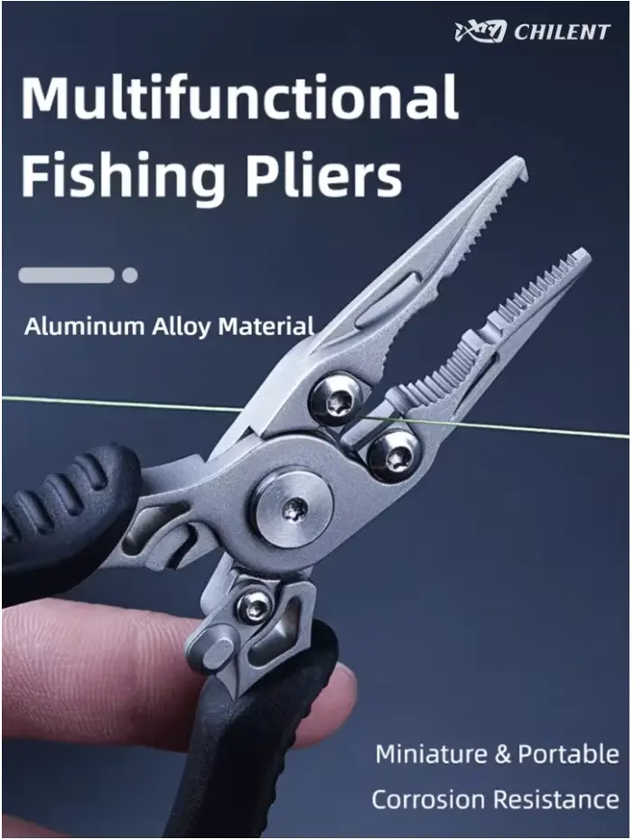 Multifunctional Curved Mouth Lure Pliers Fishing Aluminum Alloy Mini Portable Pliers Scissors Outdoor Fishing Tools