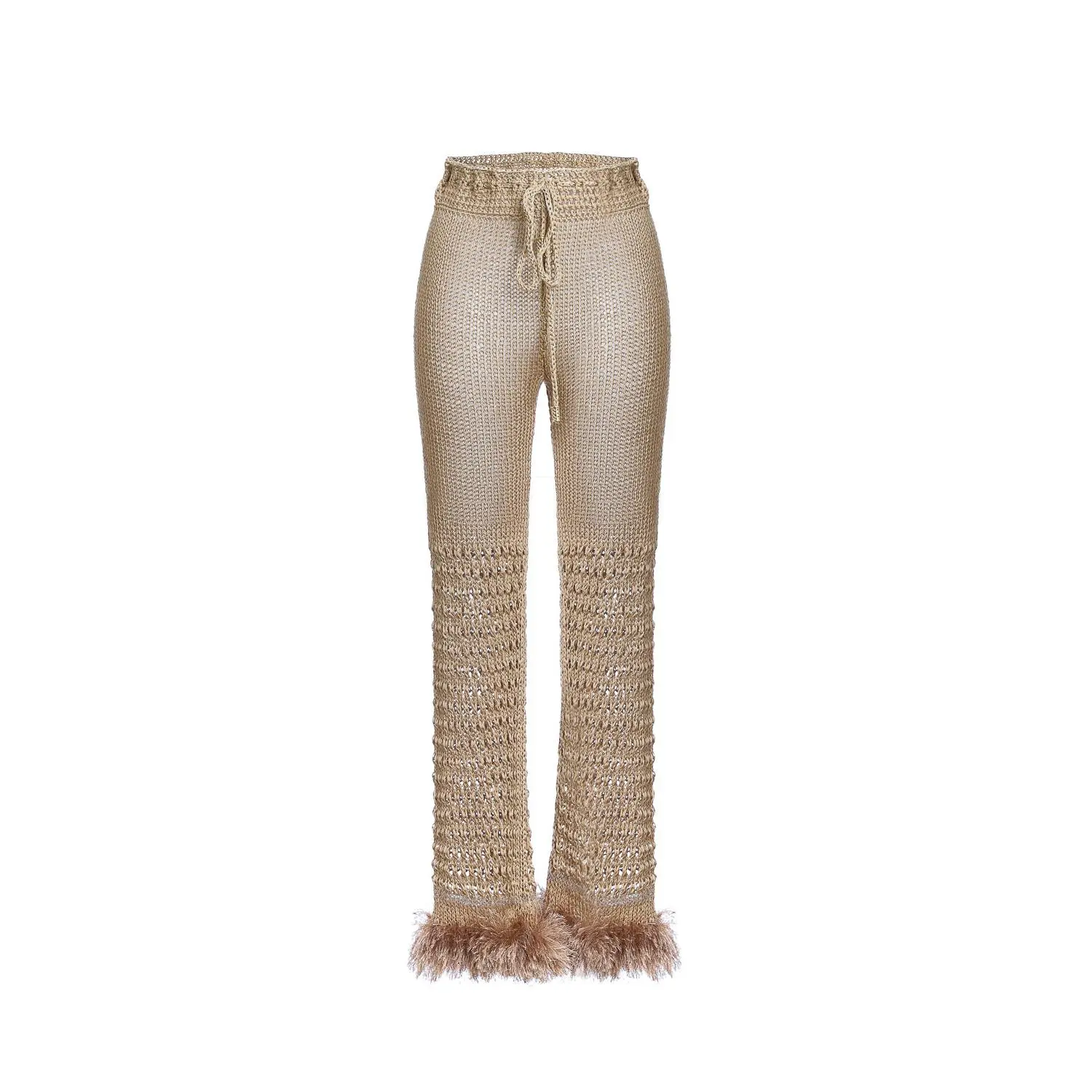 Camel Handmade Knit Pants