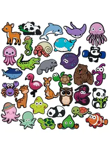 32 Piece Animal World Panda Turtle Crocodile Shoe Clips Set, Cute Animal Shoe Decorations, DIY Personalized Shoes Accessories, Unique Gift Idea, Shoe Charms Set