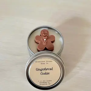 Gingerbread Cookie 4oz soy candle tin Christmas gift, co worker gift, teacher gift, candle gift, gift for her, gingerbread candle,small gift Gift Gift Gift Gift