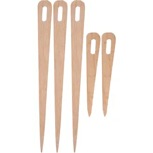 5 count Weaving , Big Eye  Weaving Tools Set, Beech Knitting Fork, DIY Hand Knitting  Tool, Portable  Weaving Sticks for Crafts Sewing Weaving Yarn