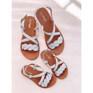 Cielito Baby Blue Color Mommy and Me Comfort Ankle Matching Sandals